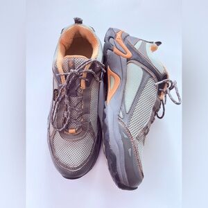Ahnu Men's Gray and Orange Trail Sneakers 9.5